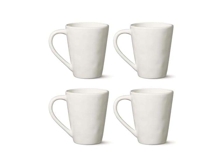 Linen Cream 14 oz Stoneware Mugs Set of 4  - Image 1