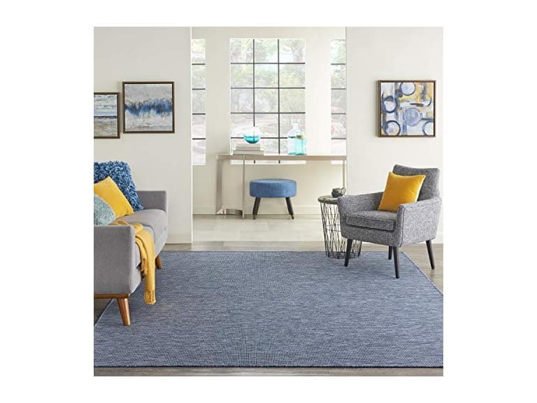 Nourison Positano In/Outdoor Blue 5' x 7' Rug - Image 1
