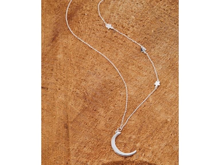 Yeidid Sterling Crescent Moon Necklace - Image 1