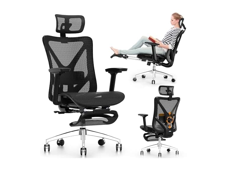 GABRYLLY Ergonomic Office Chair w-Footrest - Image 1