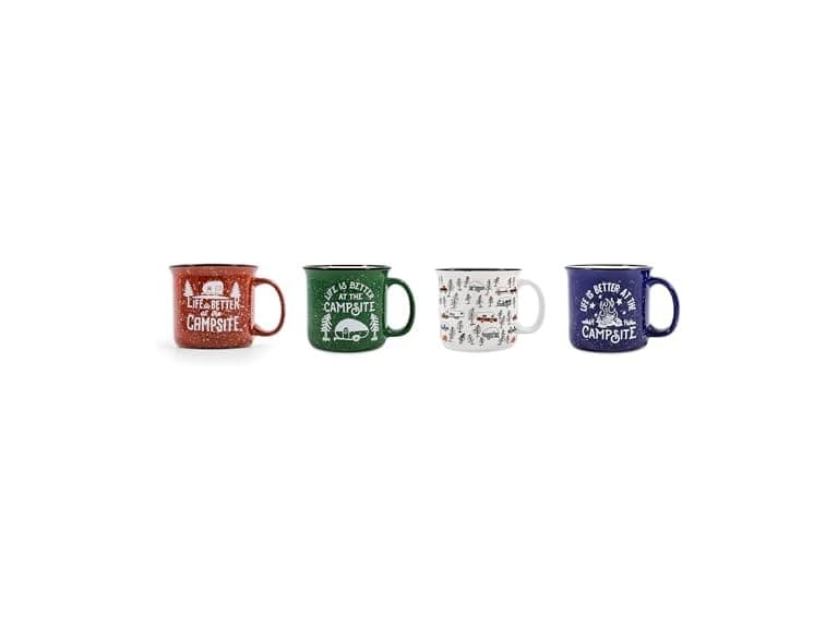 Camco Life is Better at The Campsite 4PK Mugs - Image 1