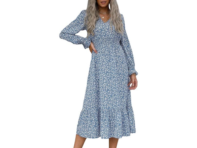 PRETTYGARDEN Women (XL) Long Dress Pleated Dresses - Image 1