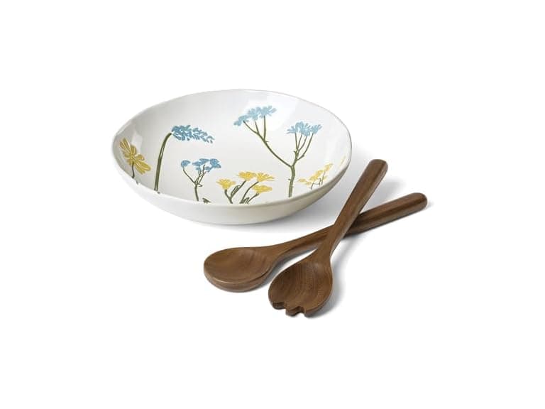 Lenox Wildflowers Salad Bowl w/ Servers 3pc - Image 1