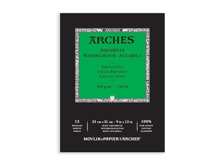 Arches Watercolor Pad, Cold Press, 9x12 inche - Image 1