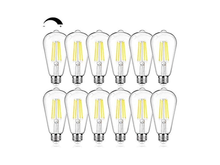 BesLowe 12-Pack ST64 LED Edison Bulbs 5000K - Image 1