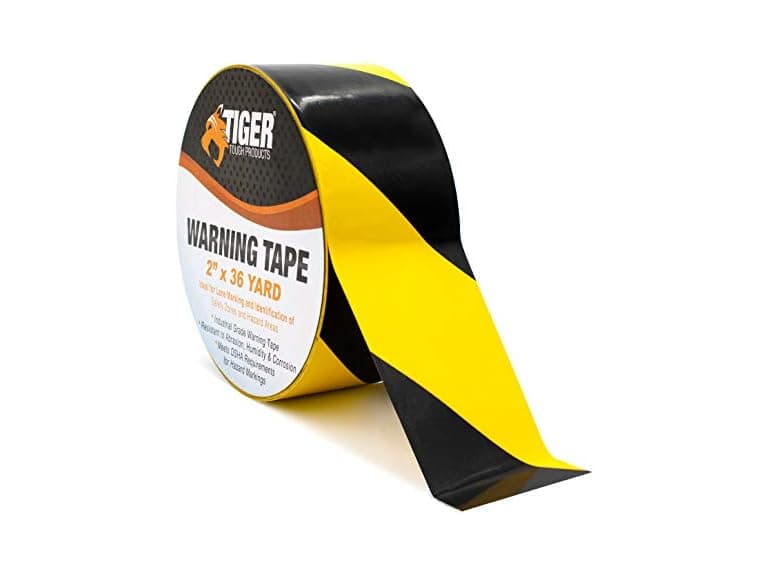Tiger Tough Safety Warning Tape Black & Yellow Stripe
