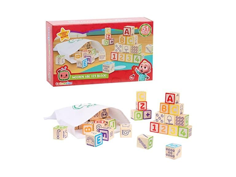 CoComelon 51-Piece Classic ABC Wooden Block Set - Image 1