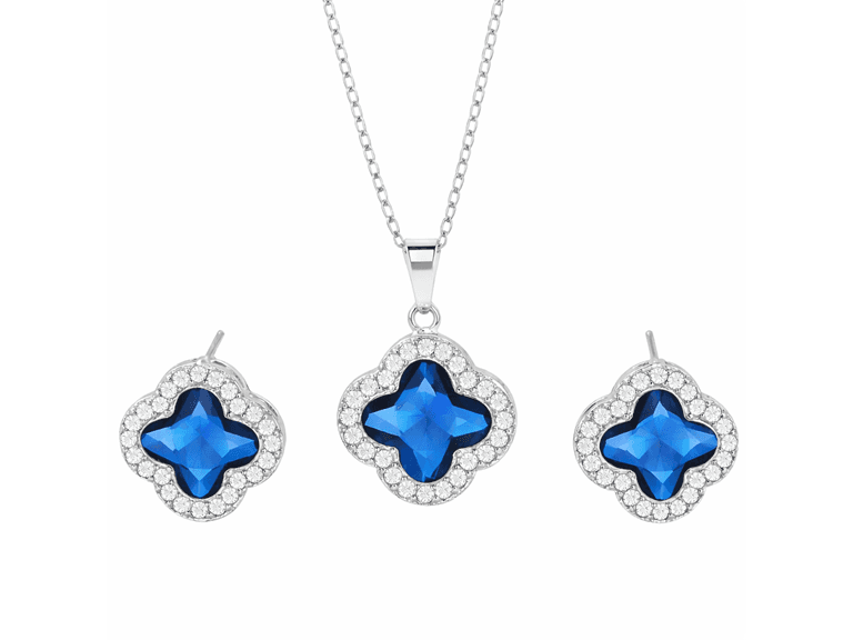 Womens Clover Pendant & Earrings Set - Image 1