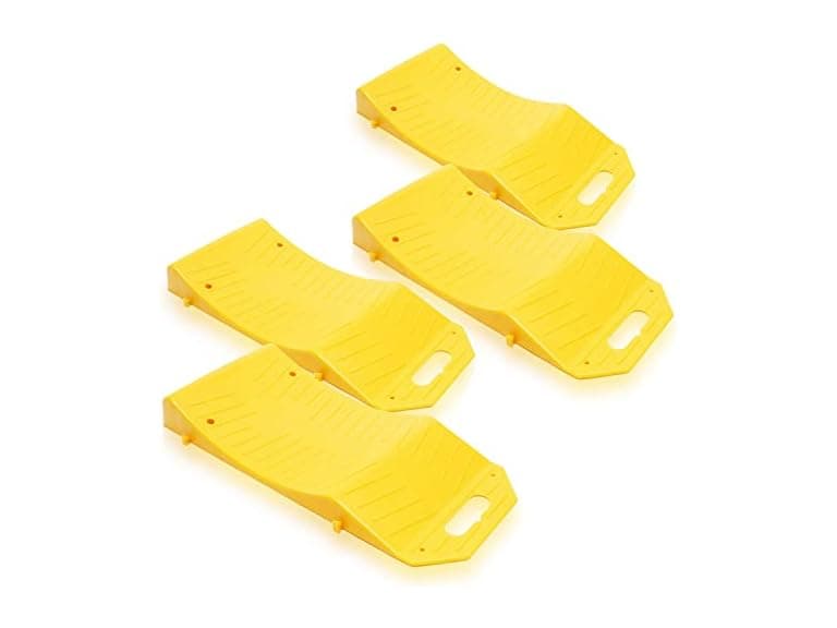 Zone Tech TS0004 4 Pack Tire Saver Ramps Yellow - Image 1