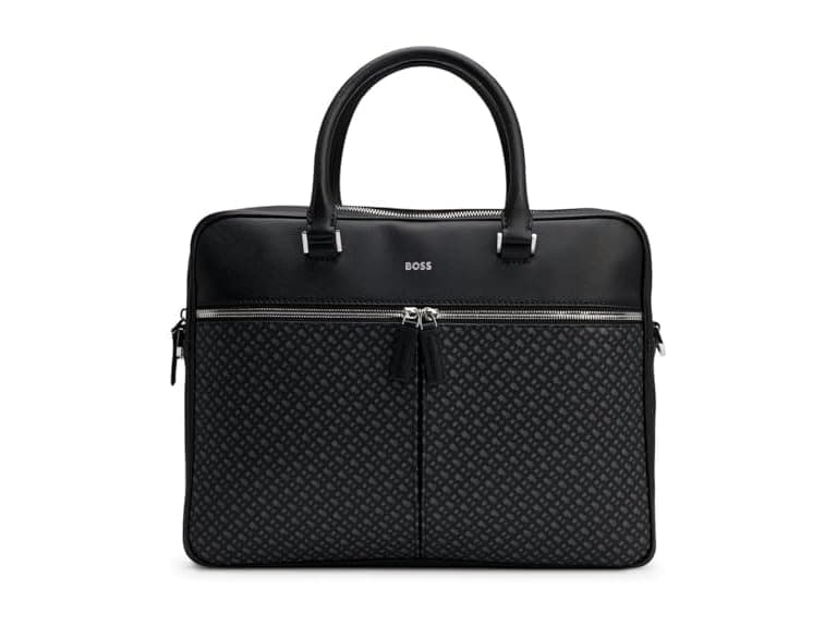  BOSS Zair Leather Brief Case (Open Box) - Image 1