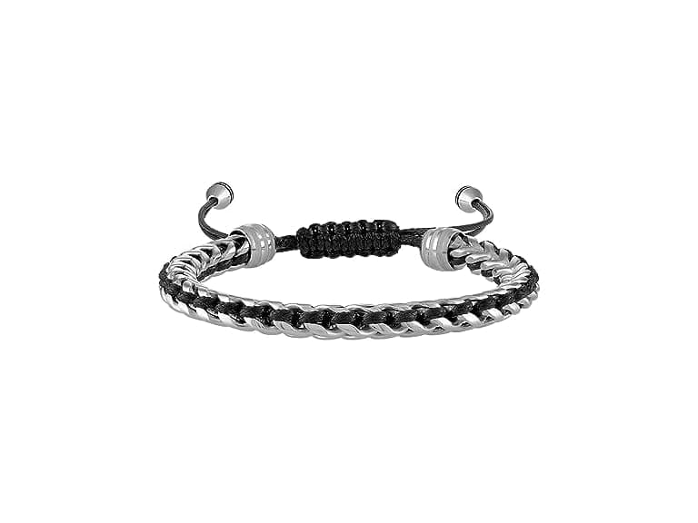 Bulova Men Classic Beaded Polished Steel Bracelet - Image 1