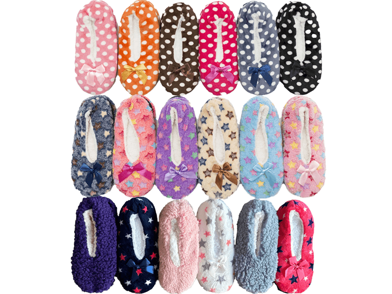 {4-Pairs} Women's Sherpa Slipper Socks - Image 1