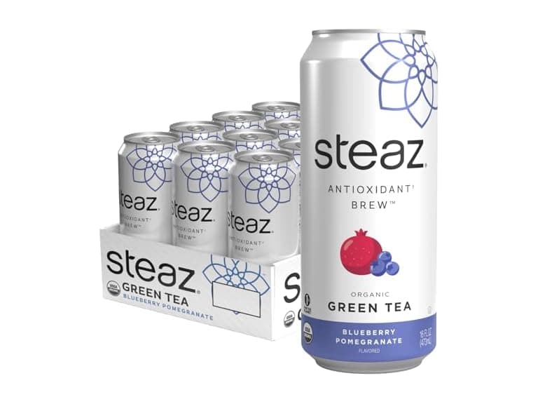12PK Steaz - Organic Green Tea - Blueberry Pomegranate - Image 1