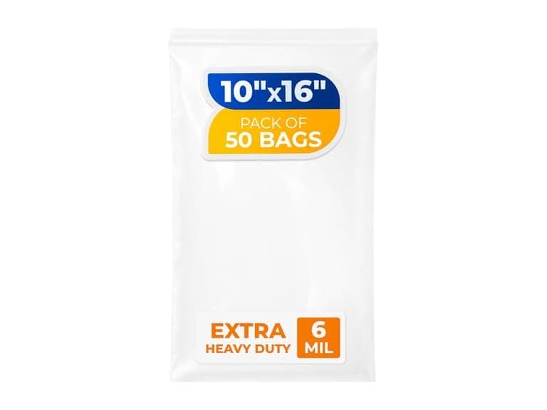 Paclord 10" x 16" Medium Zip Seal Lock Bags, 6 Mil (Pack of 50) - Image 1