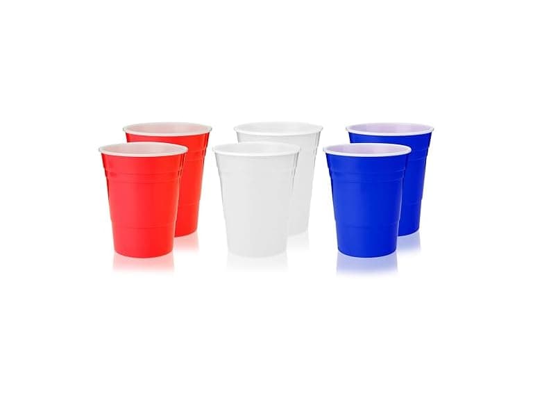 True Shatterproof Pool Cups, Red White & Blue, Set of 6 - Image 1