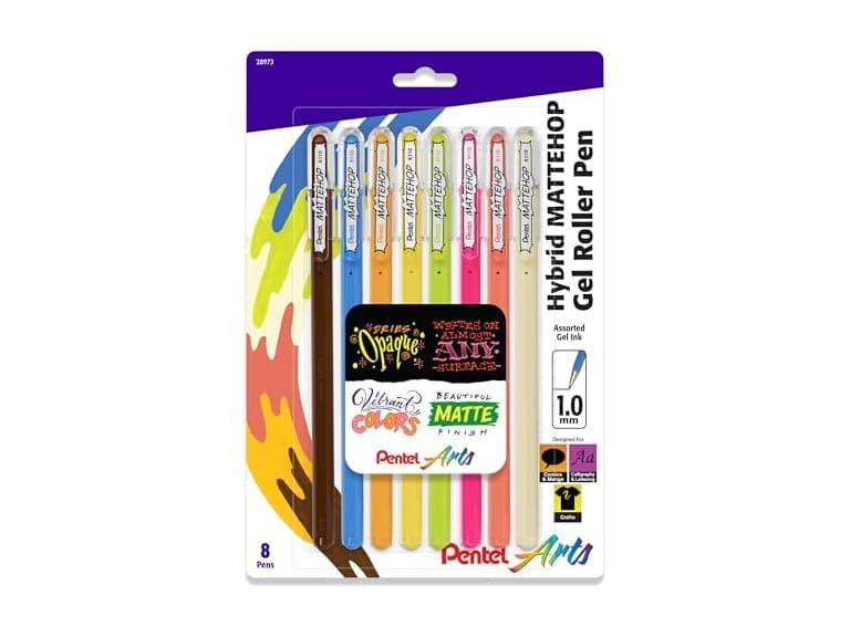 Pentel Arts Mattehop Gel Pen, (1.0mm), Bold L - Image 1