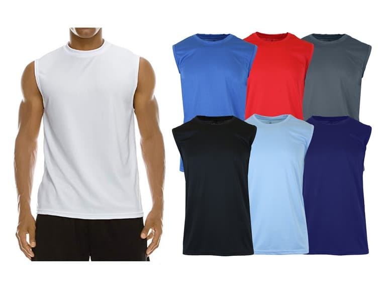 5Pk Mens Moisture Wicking Muscle Tee - Image 1