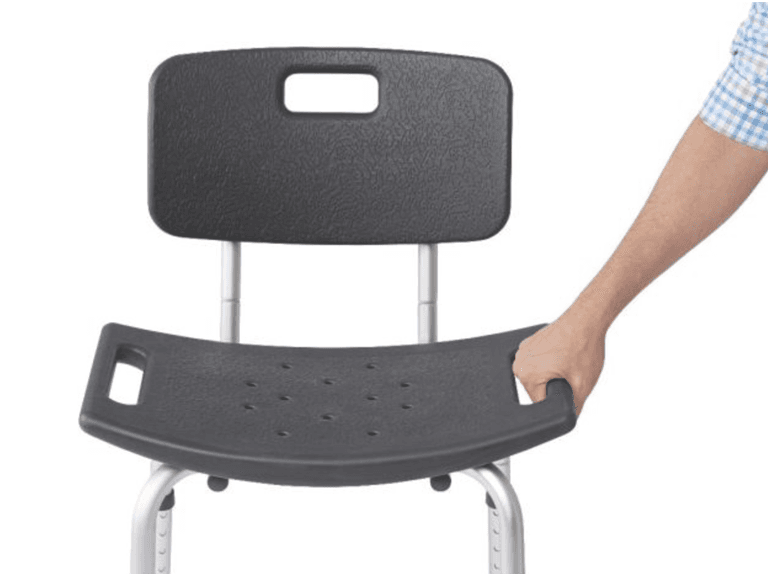 Knockdown Shower Chair with Back, Microban Treated - Image 1