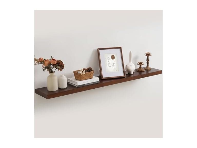 Fun Memories 48 Inch Floating Pine Shelf - Image 1