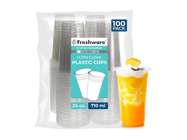 Freshware 24oz Clear Disposable Cups - Image 1
