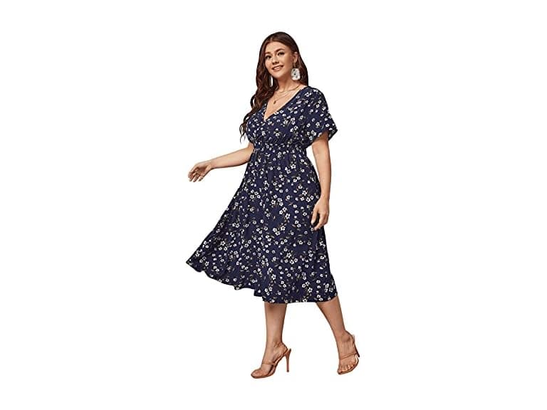 Floerns Women (3X-Large Husky) Boho V Neck Dress - Image 1