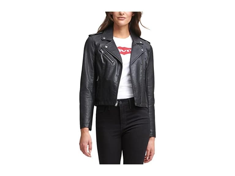 Levis Womens Faux Leather Motorcycle Jacket (XS)