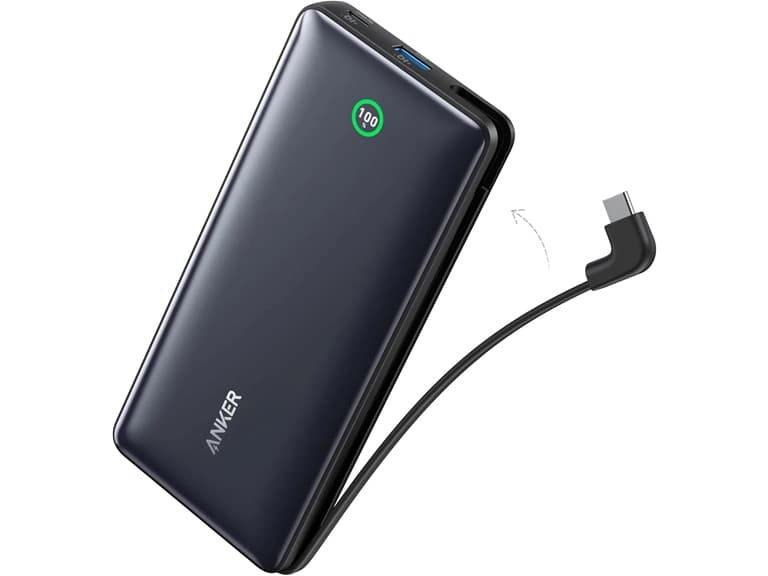 (1 or 2 PACK) Anker 20,000mAh 30W PD Powerbank w/built-in USB-C Cable - Image 1