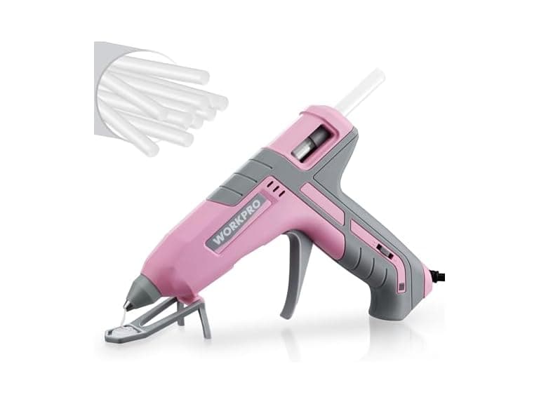 WORKPRO Hot Glue Gun Full Size - 100W Pink