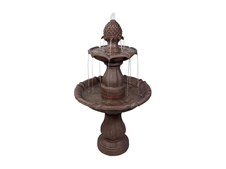 Sunnydaze 38-Inch Curved Plinth Outdoor Water Fountain - Image 1