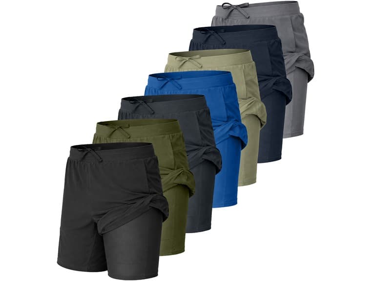 5Pk Mens 2-in-1 Quick Dry Active Shorts - Image 1