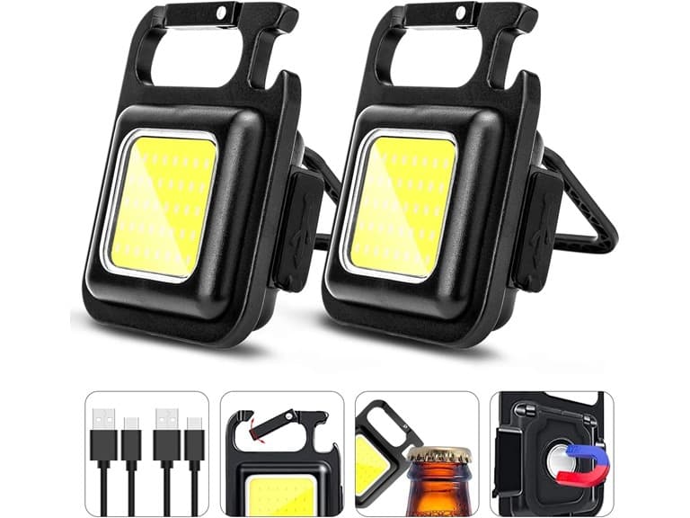 2-Pack Rechargeable Keychain Work Lights - Image 1