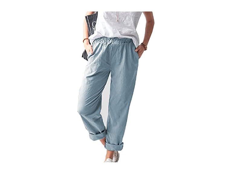 Wrolem Women (S) Straight Pants Elastic Pants - Image 1