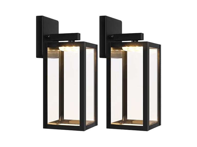 Yochoice 2Pk Outdoor Light Fixture Black Wall Lantern - Image 1