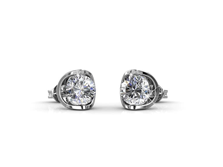 Sterling Floating Halo Stud Earring - Image 1