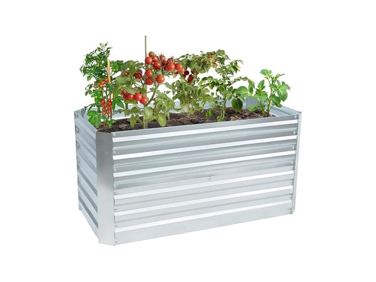 Sunnydaze NPH-9011 4 x 2 x 2 ft Garden Bed, Silver - Image 1