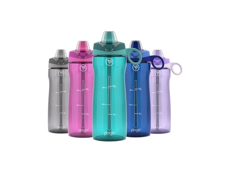 Pogo Bottle with Soft Straw Lid, 18 oz, Teal - Image 1