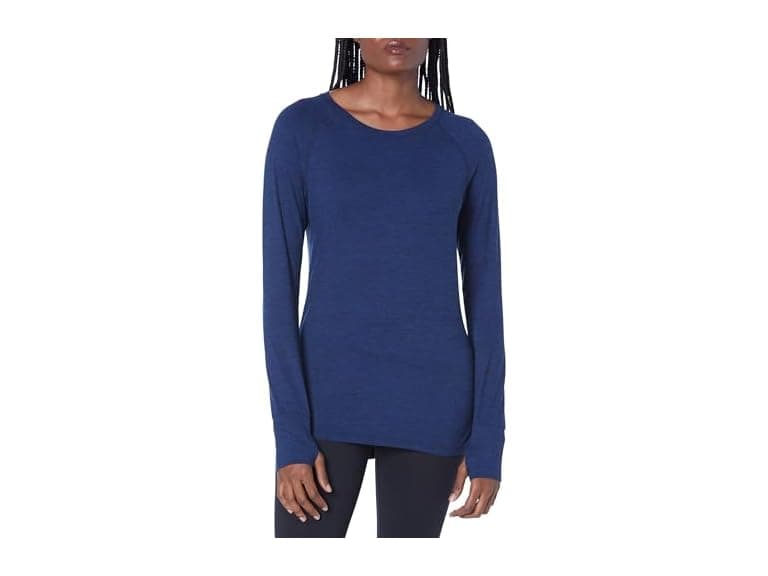 AE Womens Brushed Tech Stretch Crewneck LS Top - Image 1