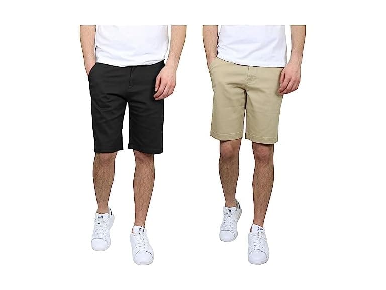 2PK Mens Flex Stretch Chino Shorts - Image 1