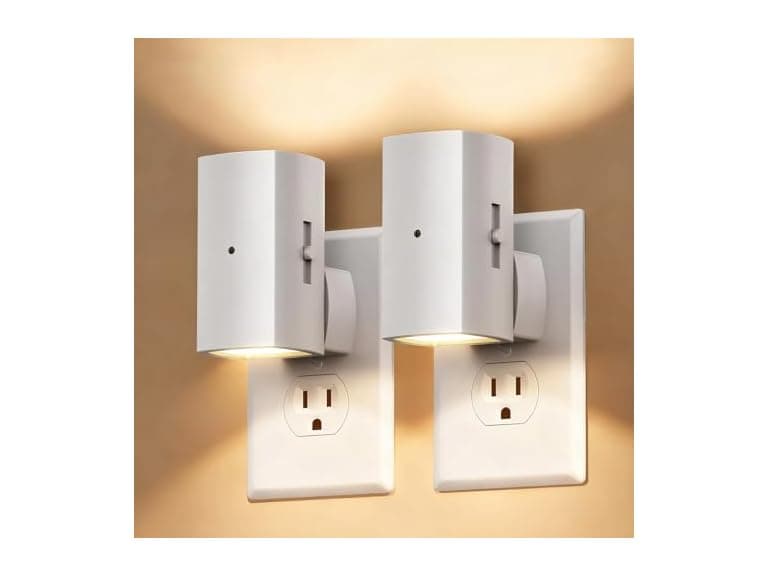 Brightown 2 Pack White Night Lights Plug Soft White - Image 1
