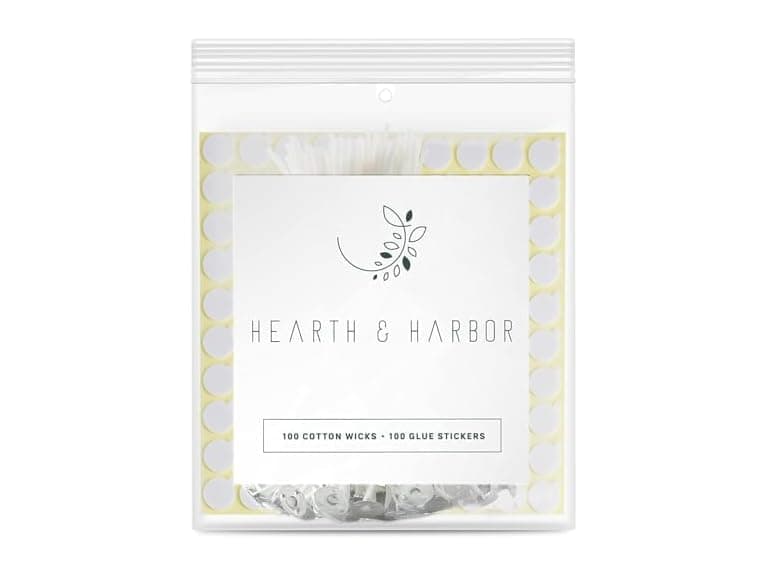 Hearth and Harbor 100 6" Cotton Wicks + Stickers - Image 1