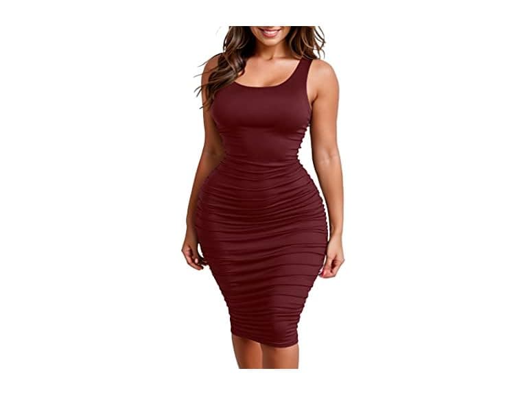 Zeagoo Women (XL) Summer Sexy Dress Wine Red - Image 1