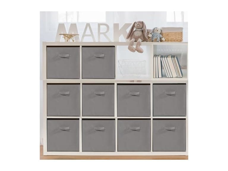 STORAGEIDEAS 11x11 Storage Bins, Set of 10 Grey - Image 1