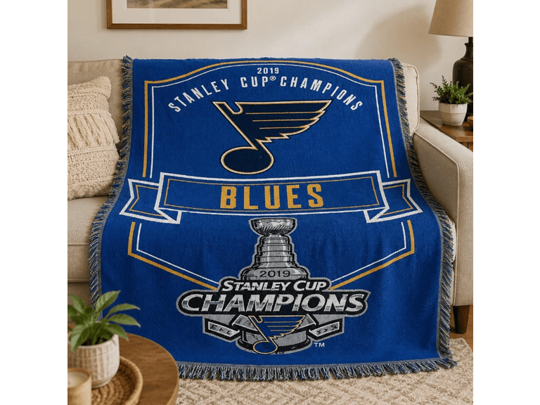 St Louis Blues 2019 Stanley Cup Blanket - Image 1