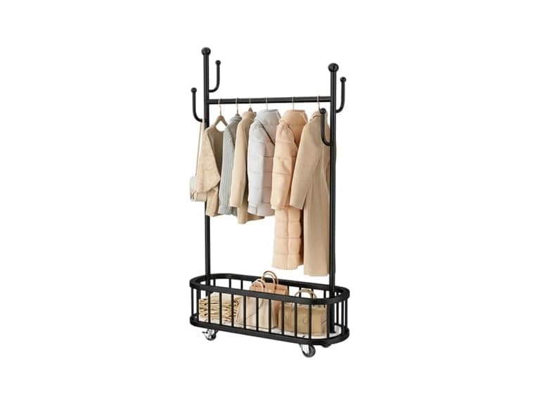 CuisinSmart Rolling Clothes Rack with Wheels Black - Image 1