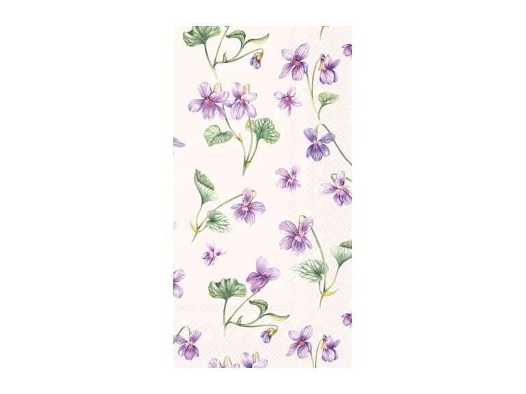 8.25x4.5 Napkins Violets Cream 16ct - Image 1
