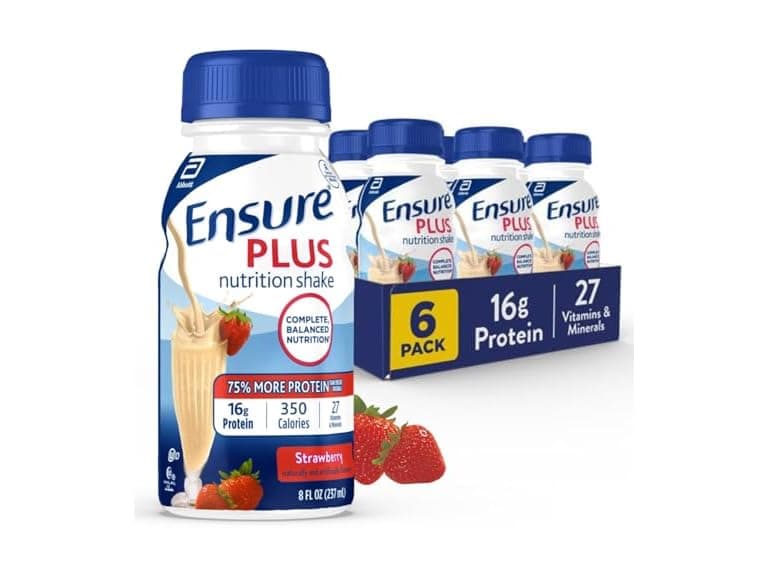 6PK Ensure Plus Strawberry Nutrition Shake - Image 1