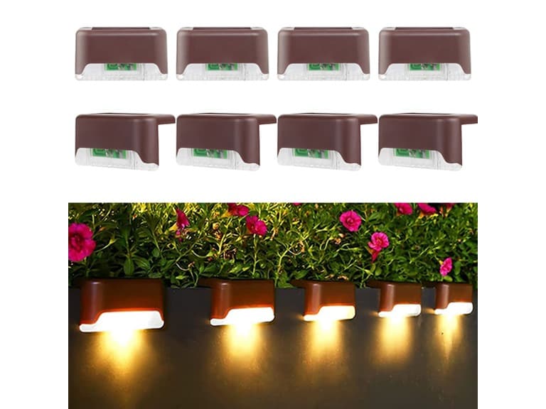 8-Pk Solar LED Deck & Step Lights- Choose Color - Image 1