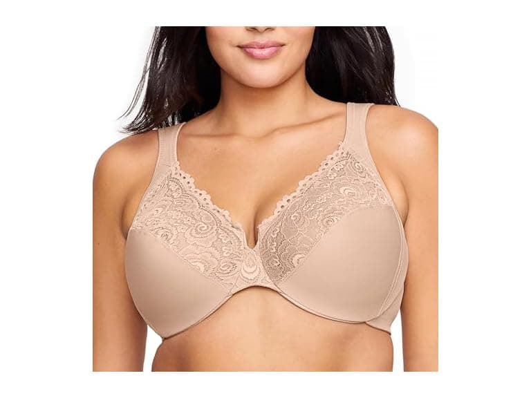 Glamorise Women Low Cut Wonderwire Lace Bra - Image 1