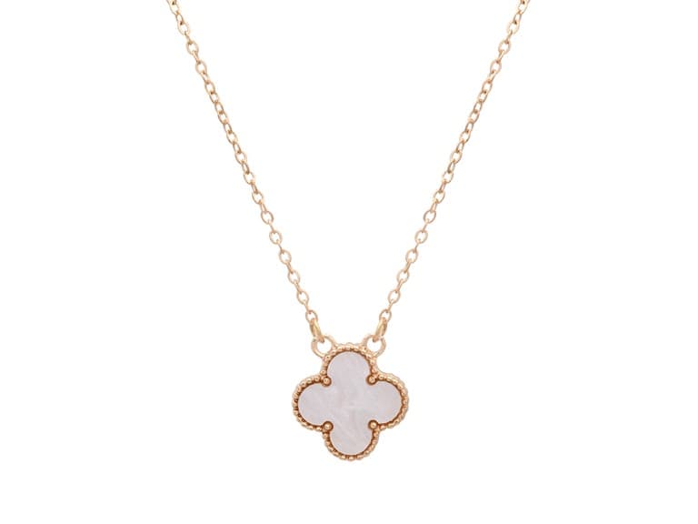 Classic Mother of Pearl Clover Pendant Necklace