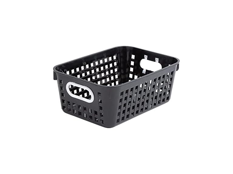 Black Classroom Storage Tall Baskets with Handles - 6 Pieces - Image 1